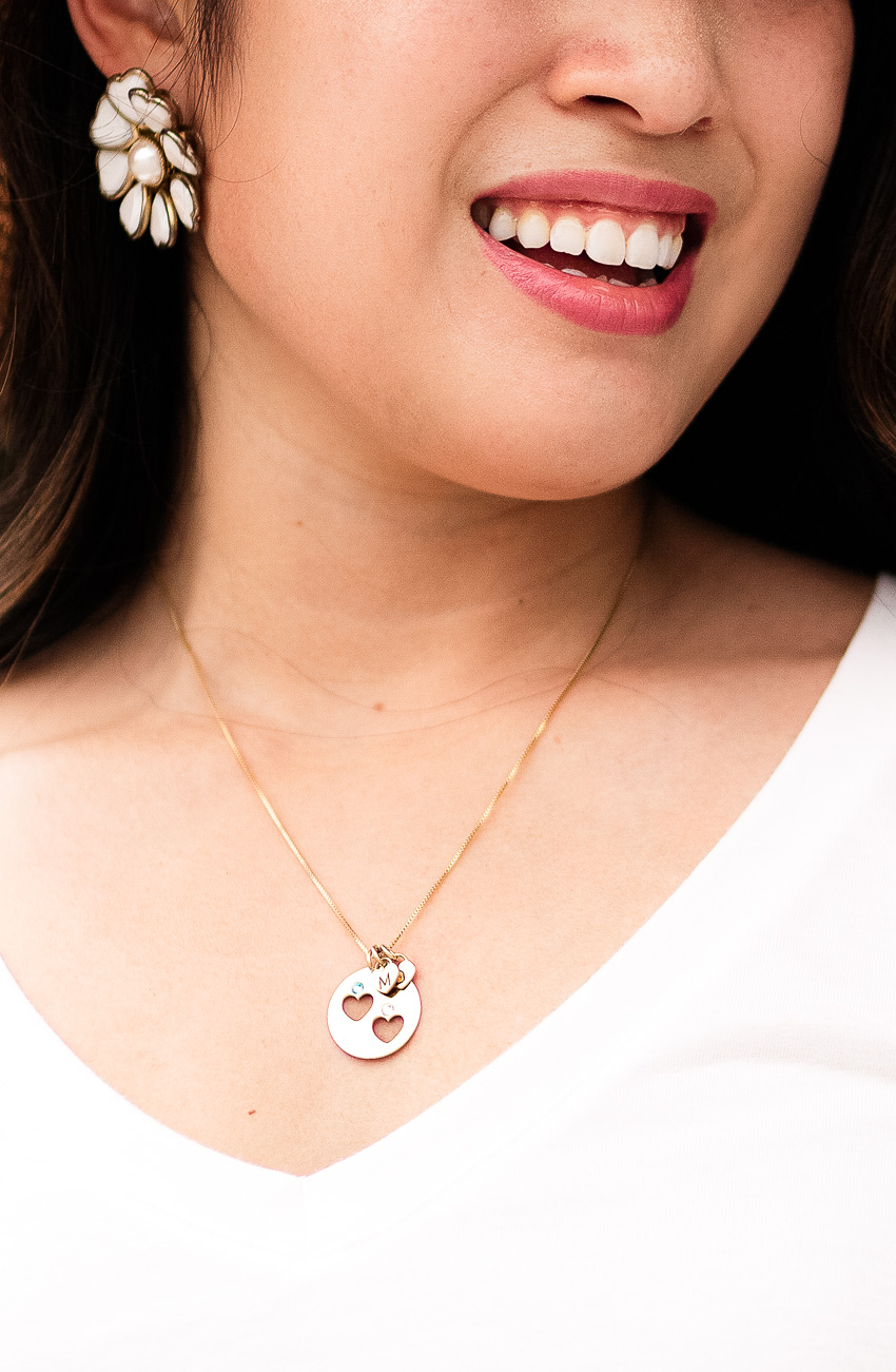 cute & little | dallas petite fashion blog | personalized initial circle heart necklace